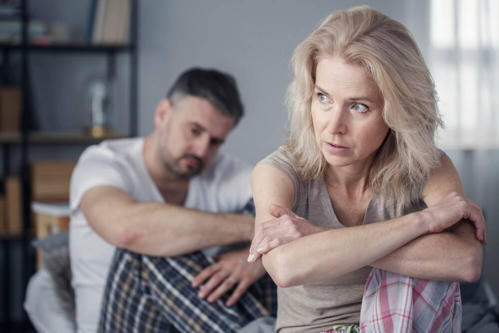 Couple over 50 after a fight