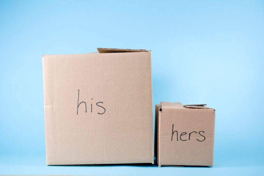 Two boxes. One with his written on it. One with hers written on it.