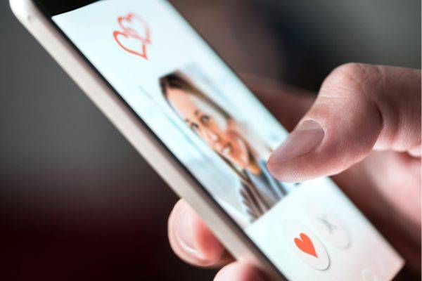 Online dating app on cellphone