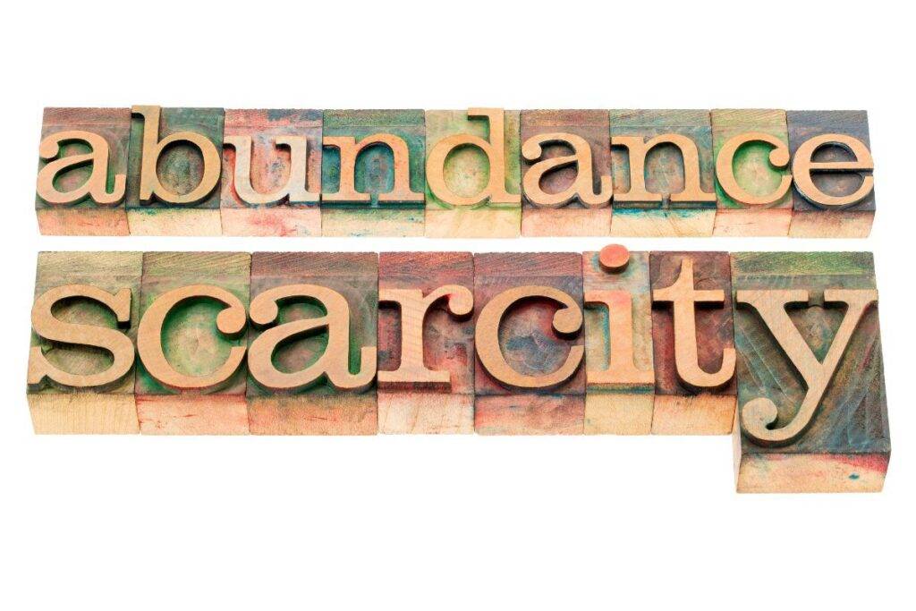 Abundance and scarcity text graphic